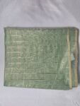 Checked Green Broccade Blouse Material