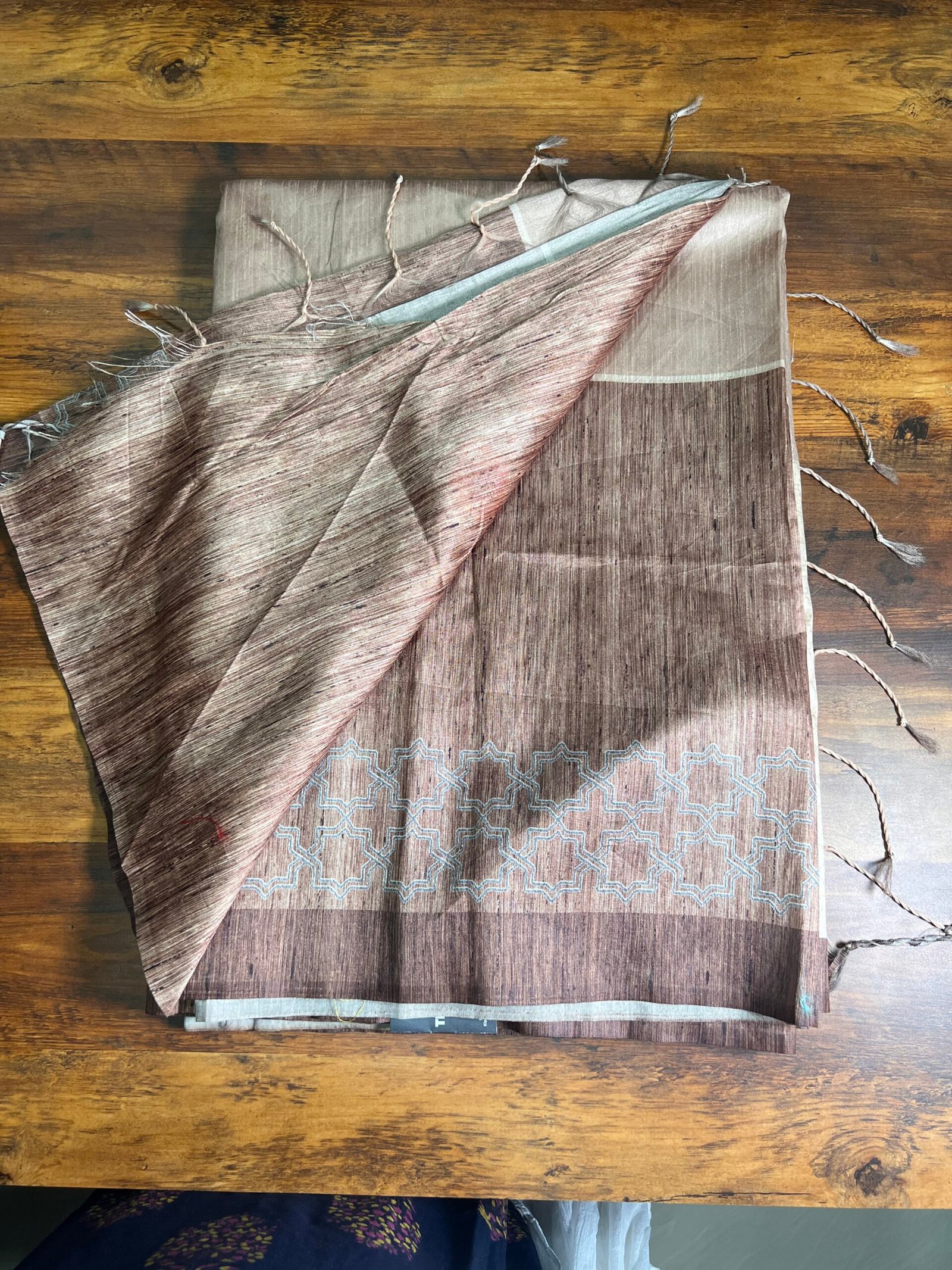 Tusser Floral Emb SareesBlouse