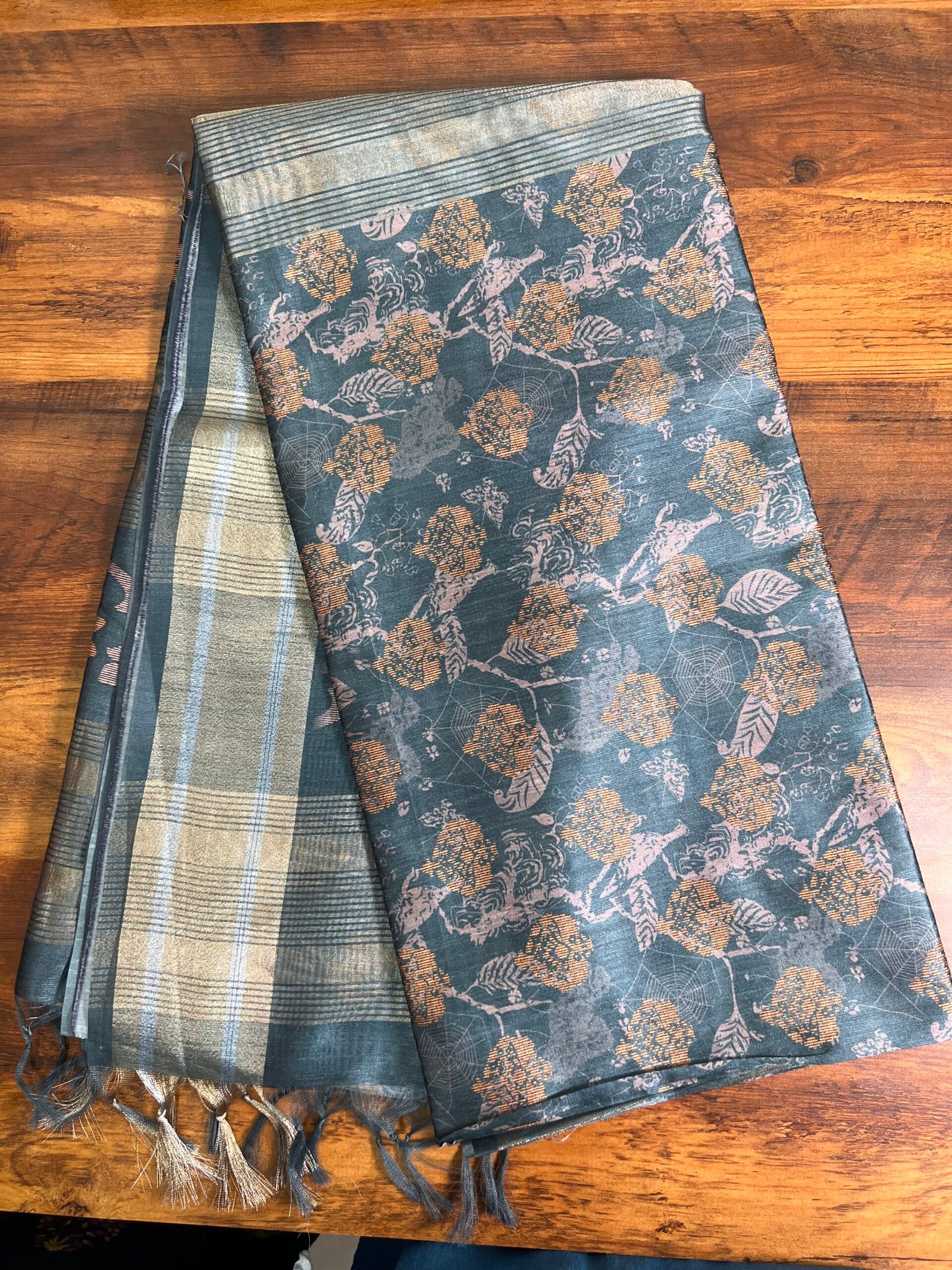 Tusser block sarees