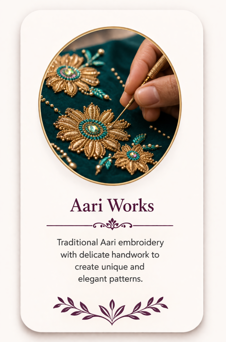 Aari embroidery in progress